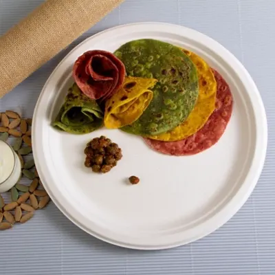 Havve 10-inch round compostable plates made from sugarcane bagasse